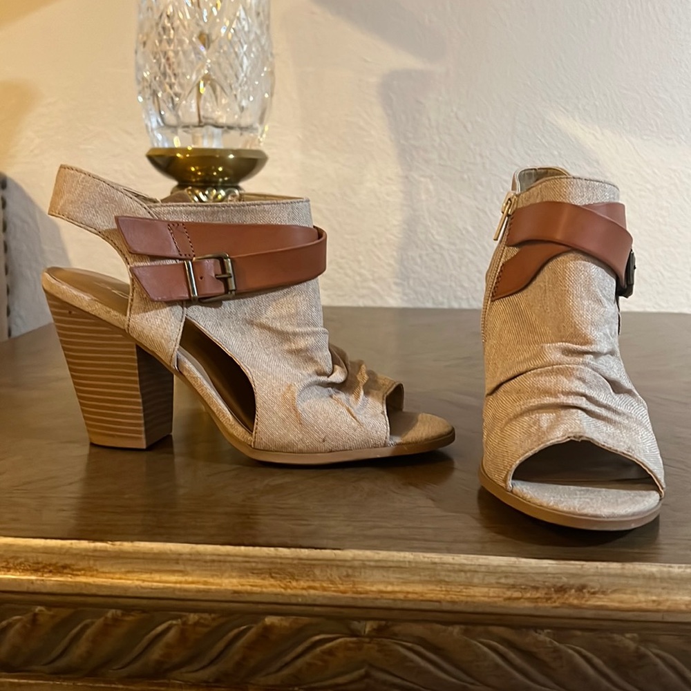 Exposed heel and open toe booties
